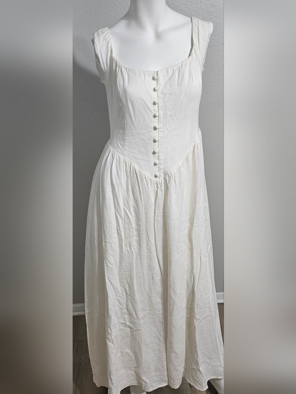 Princess Polly Classic White Button-Front Maxi Dress Size 8